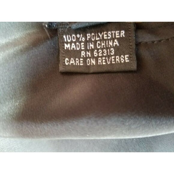 Oleg Cassini Womens Crew Neck Black Button Back Blouse Top Size 14 Long Sleeve - Picture 4 of 6